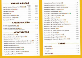 La Barrita De Josete menu