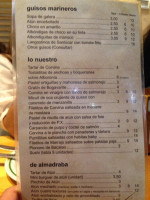 Mirador De Donana menu