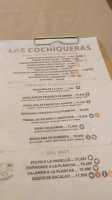 Las Cochiqueras menu