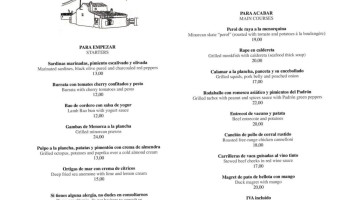La Caraba menu