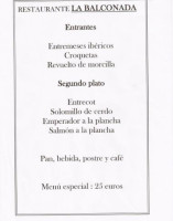La Balconada menu