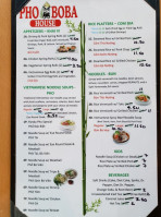 Panda Pho And Boba House menu