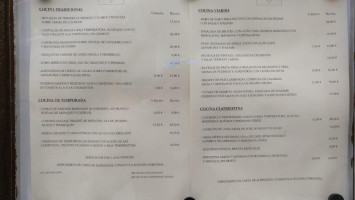 La Clandestina De Las Tendillas menu