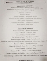 Cal Chicho menu