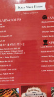 Kaza Maza menu