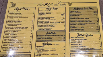Sidrería Del Asón menu