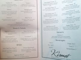 Kismet Mediterranean Grill menu