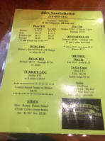 J&s Smokehouse menu