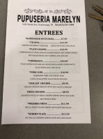 Pupuseria Marelyn menu