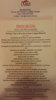 Mesón Óvalo menu
