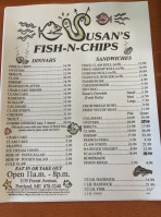 Susan's Fish-N-Chips menu