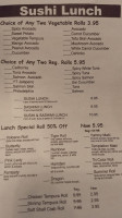 Sushi Palace menu