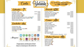 Yolanda menu