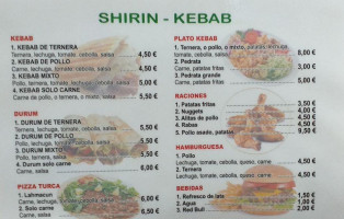 Shirin menu