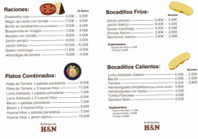 H&n menu