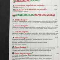Pizzeria Artea menu