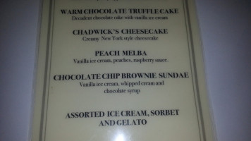 Chadwick's menu