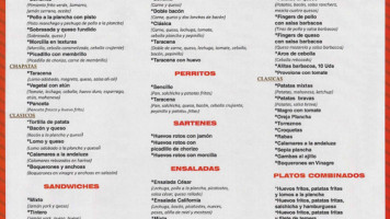 Hostal Restaurante Bar Taracena menu