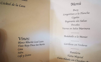 O Peñasco menu