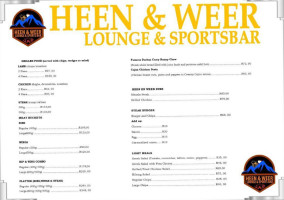 Heen En Weer Lounge And Sportsbar menu