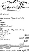 Asador Cabo De Hornos menu