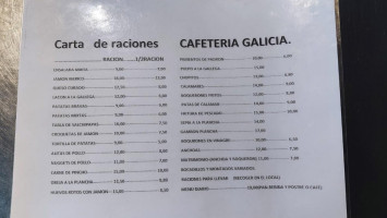 Cafeteria Galicia menu