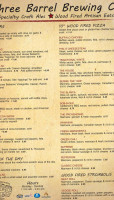 Three Barrel Brewing Co menu