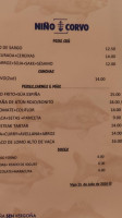 Nino Corvo menu