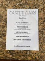 Castle Oaks Golf Club menu