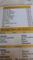 Parrilla Mirador De San Roque menu