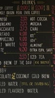 The Lazy Llama Coffee menu