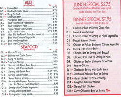 Johnny Chang's menu