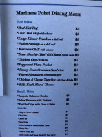 Mariners Point Golf Center menu