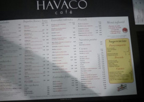 Havaco Cafe menu