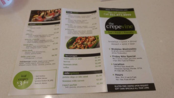 The Crepevine menu