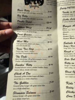 Betty Burgers menu