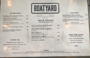 Boatyard Eats menu