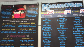 Kamana'wana Hawaiian Treats menu
