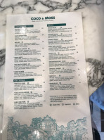 Coco Moss menu