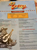 Pedros Tacos Tequila menu