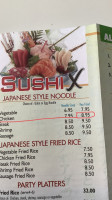 Sushi X menu