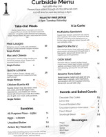 Elevate Bake Shop menu