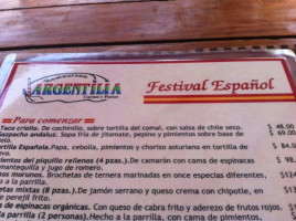 Argentilia Querétaro menu