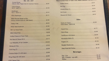 Silver Creek Grill Pub menu