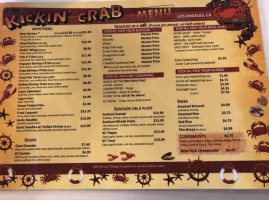 The Kickin' Crab menu