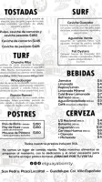 Guayabo menu
