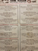 Hank Hudson Brewing Company menu