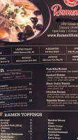Ramen 101 menu