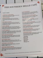 The Southern Belle Café menu