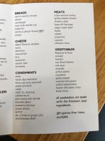 The Sandwich menu